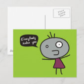 Carte Postale Tout le monde te déteste (Devant / Derrière)