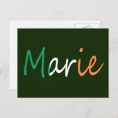 Carte Postale Tout nom figurant sur le drapeau irlandais pccnt (Devant / Derrière)