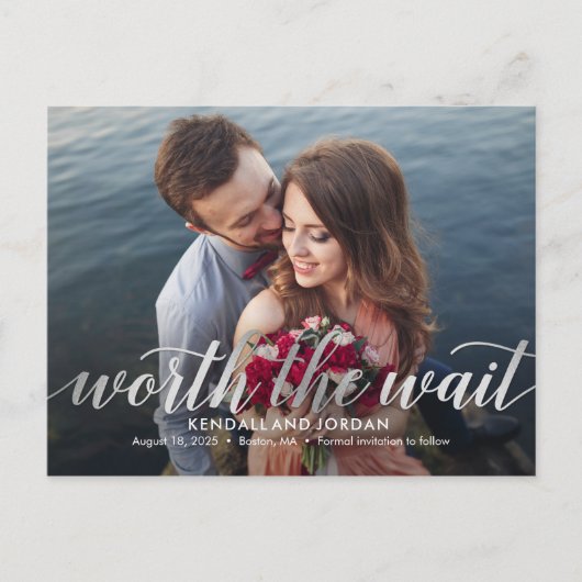 Carte Postale Tout Simplement Romantique Vaut La Durée D'Attente (Devant)