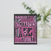 Carte Postale Tout sur Gymnastique Typographie en rose (Debout devant)