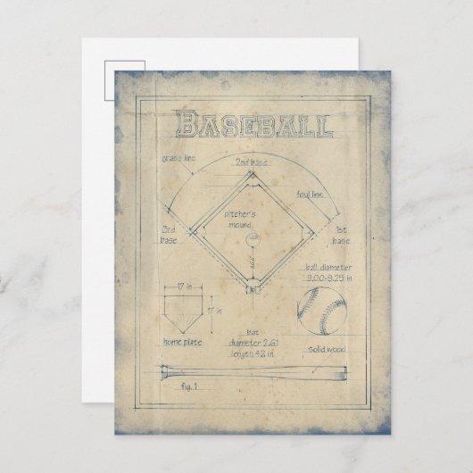 Carte Postale Tout sur le jeu - Baseball (Devant / Derrière)