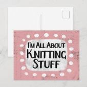 Carte postale Tout sur les trucs de tricot (Devant / Derrière)