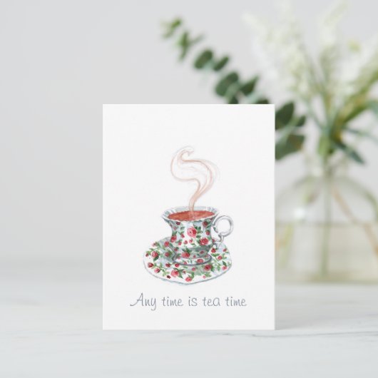 Carte Postale Toute heure est l'heure du thé (Debout devant)