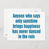 Carte Postale Toute personne qui dit que seul le soleil apporte (Devant / Derrière)