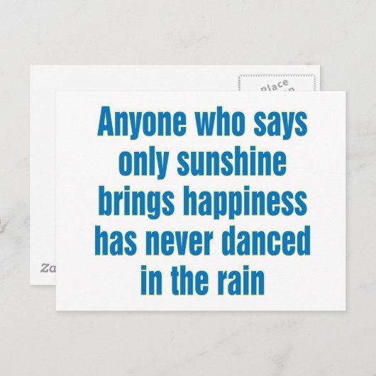 Carte Postale Toute personne qui dit que seul le soleil apporte (Devant / Derrière)