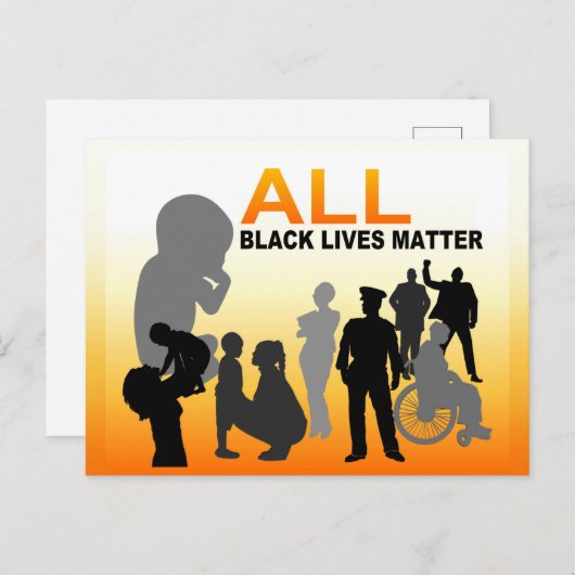 Carte Postale Toute vie noire importe (Devant / Derrière)