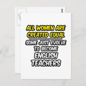 Carte Postale Toutes Les Femmes Sont Créées Également...Enseigna (Devant / Derrière)