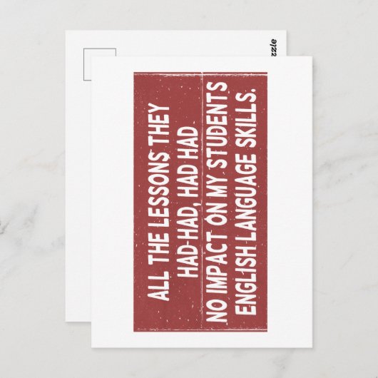 Carte Postale Toutes les leçons qu'ils ont tirées n'ont eu aucun (Devant / Derrière)