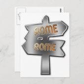 CARTE POSTALE TOUTES LES ROUTES MÈNENT À ROME (Devant / Derrière)
