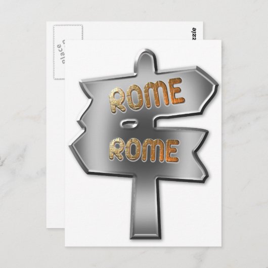 CARTE POSTALE TOUTES LES ROUTES MÈNENT À ROME (Devant / Derrière)