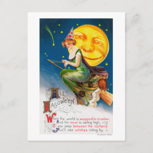 Carte Postale Toutes les sorcières d'Halloween sur une chambre p