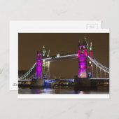 Carte Postale Tower Bridge en rose princesse (Devant / Derrière)