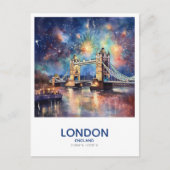 Carte Postale Tower Bridge Fireworks - Sauvez la date en Anglete (Devant)