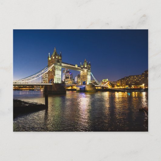Carte Postale Tower Bridge la nuit, Londres UK Postcard (Devant)