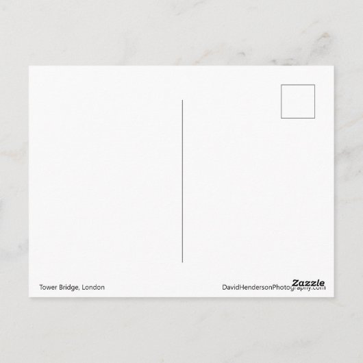 Carte Postale Tower Bridge Londres (Dos)