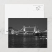 Carte Postale Tower Bridge Londres, noir et blanc (Devant / Derrière)