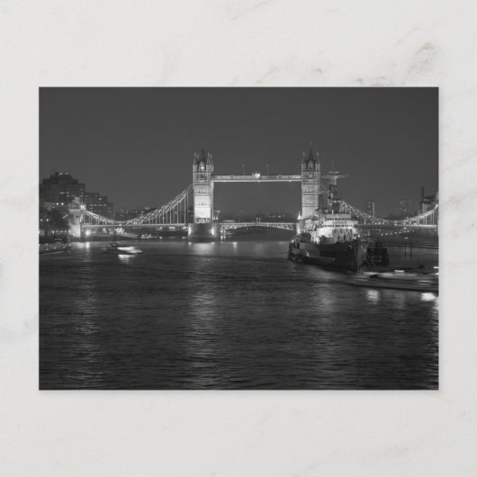 Carte Postale Tower Bridge Londres, noir et blanc (Devant)