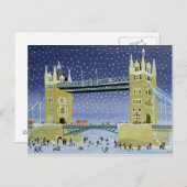 Carte Postale Tower Bridge : Patinage sur glace fine (Devant / Derrière)