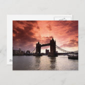 Carte Postale Tower Bridge Red Sky (Devant / Derrière)
