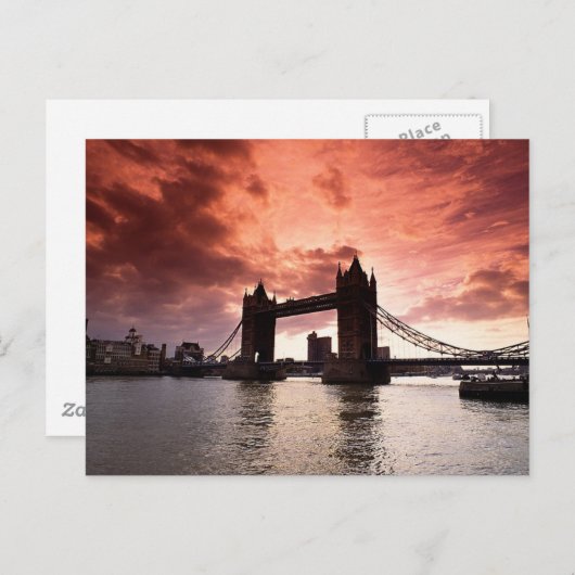 Carte Postale Tower Bridge Red Sky (Devant / Derrière)