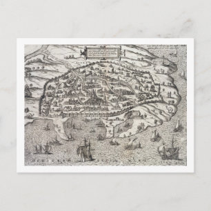 Carte Postale Town map of Alexandria à Egypt, c.1625 (graving