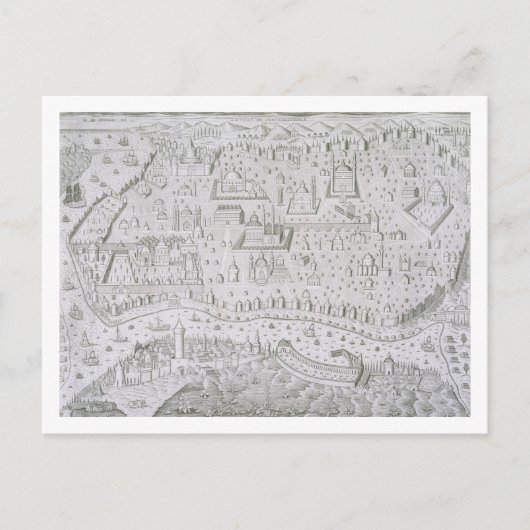 Carte Postale Town map of Constantinople, Turkey, c.1650 (engrav (Devant)