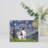 Carte Postale Toy Fox Terrier - Nuit étoilée (Debout devant)