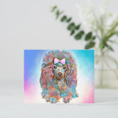Carte Postale Toy Poodle - huiles pastel (Debout devant)