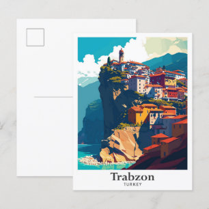 Carte Postale Trabzon Turquie Voyage Vintage Illustration
