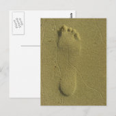 Carte Postale Traces dans le sable - empreinte de plage (Devant / Derrière)