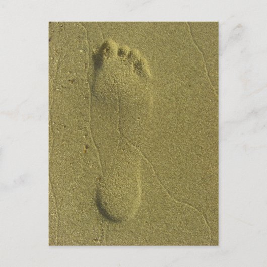 Carte Postale Traces dans le sable - empreinte de plage (Devant)