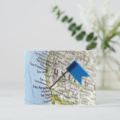 Carte Postale Tracez la goupille placée sur Los Angeles, la (Debout devant)