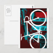 Carte Postale Track Bike Berlin - rouge bleu (Devant / Derrière)