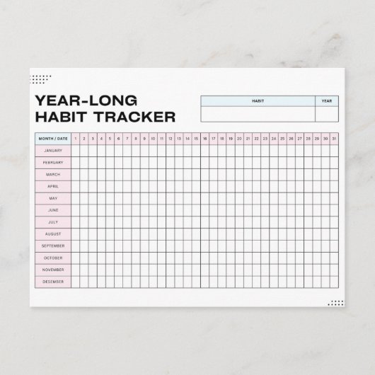 Carte Postale Tracker Habit d'une année (Devant)