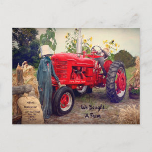 Carte Postale Tracteur agricole Red Rustic Pays Nous avons démén