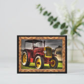 Carte postale Tracteur antique (Debout devant)