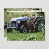 Carte Postale Tracteur dans un champ (Devant / Derrière)