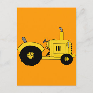Carte Postale Tracteur jaune