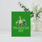 Carte Postale Tracteur Kid, vert (Debout devant)
