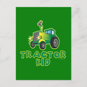 Carte Postale Tracteur Kid, vert