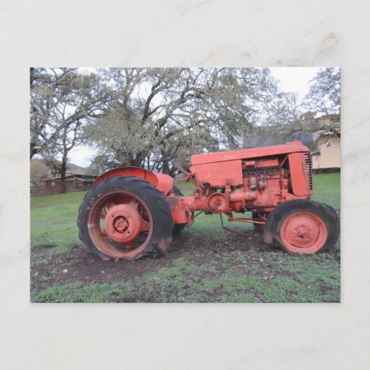 Carte Postale Tracteur rouge (Devant)