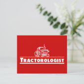 Carte Postale Tracteur Rouge, Tractorologue (Debout devant)