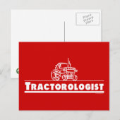 Carte Postale Tracteur Rouge, Tractorologue (Devant / Derrière)