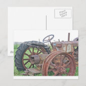 Carte Postale Tracteur rouillé (Devant / Derrière)