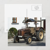 Carte Postale Tracteur rouillé Brown (Devant / Derrière)