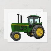 Carte Postale Tracteur vert (Devant / Derrière)