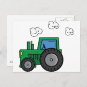 Carte Postale Tracteur vert (Devant / Derrière)
