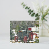 Carte Postale Tracteur vintage (Debout devant)