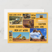 Carte Postale Tracteurs de chantier (Devant / Derrière)