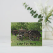 Carte Postale Tracteurs de roues en métal antique (Debout devant)